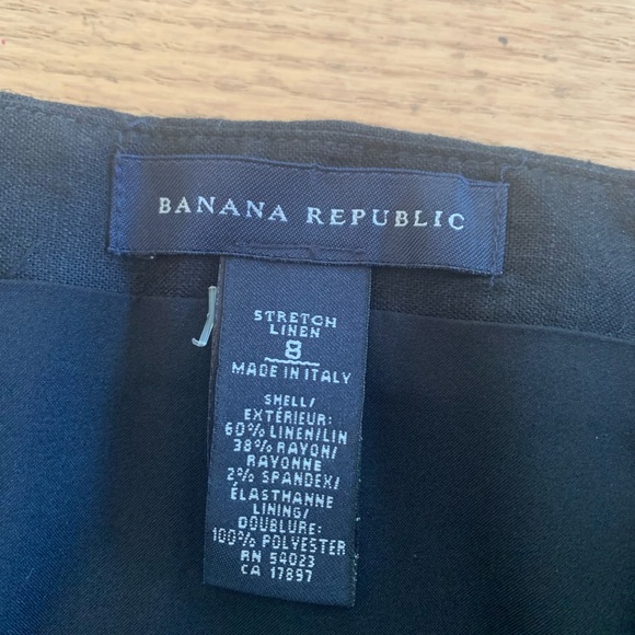 Banana Republic Maxi Stretch Linen Black Pencil Skirt Slit Women’s 8 Preloved - Picture 3 of 8